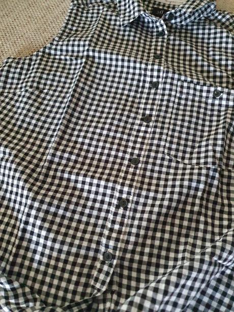 Kockovaná letná košeľa na uväzovanie veľ. 38, h&m,38