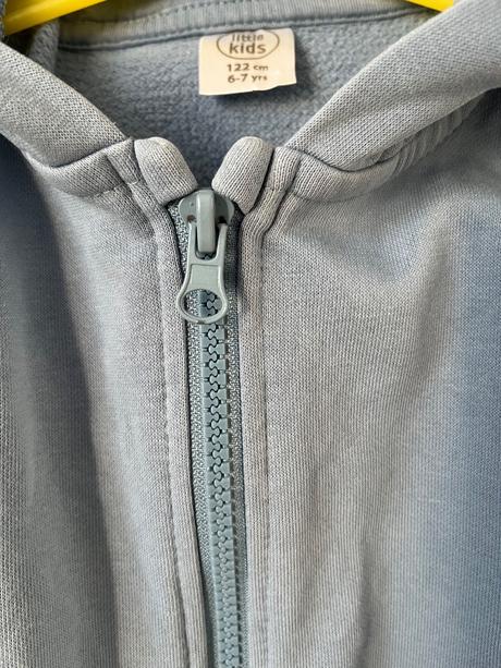 Detská svetlomodrá mikina na zips s kapucňou, 122