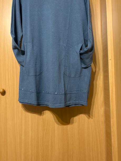 Modré pulóvrové šaty, xl