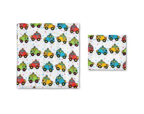 Sensillo sada bambusových plienok autá 30x30cm a 7, 