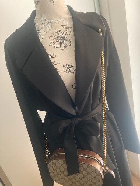 Čierny saténový trenčkot kabátik zara - veľkosť l, zara,l