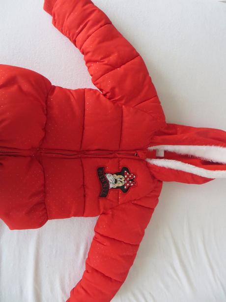 Červená zimná bunda minnie, disney,86