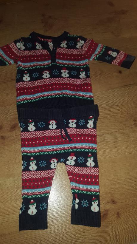 Vianočný komplet, svetrík a nohavičky, 62, f&f,62