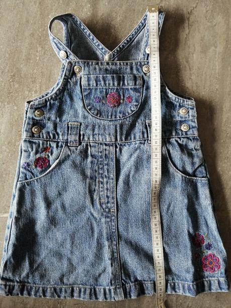 Riflová suknička s kvietkami v do 90cm,18-24mes, ladybird,86