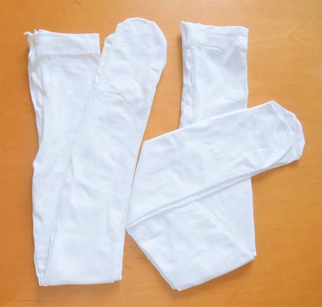 2x biele pančušky/silonky na 8/10 rokov, 140