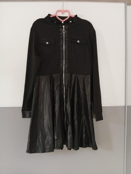 Šaty s koženkou 2xl, xxl