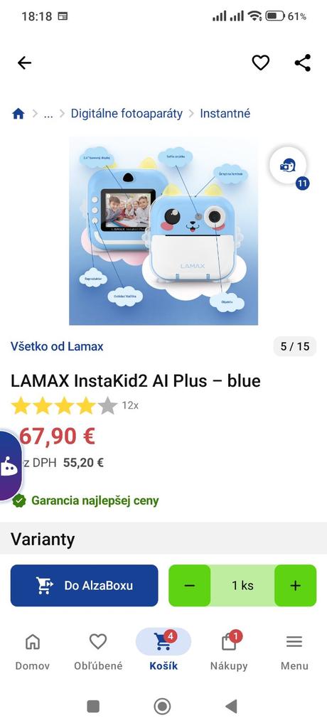 Instantny fotoaparát lamax, lamax