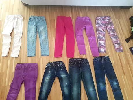 Zánovné rifle pre dievča od veľkosti 128 -140,ks2e, takko,134