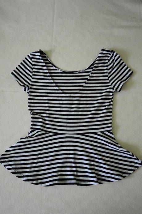 Pásikavý top, h&m,s