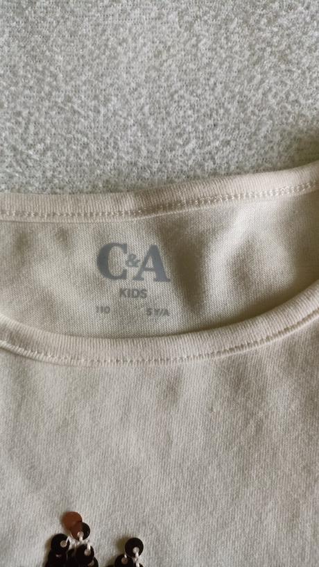 Tričko s dlhým rukávom s flitrami, c&a,110