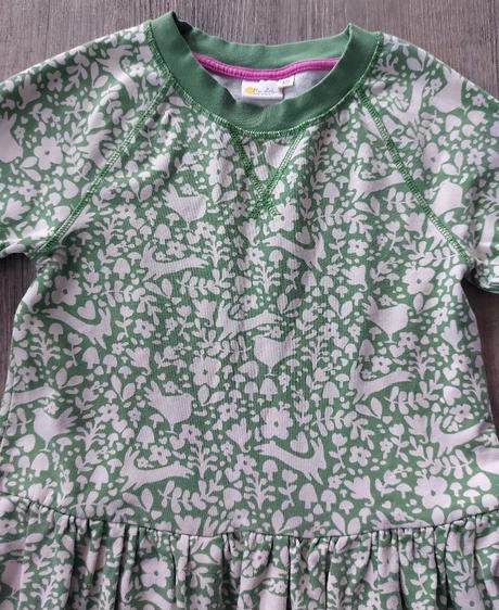 Zelené bavlnené šaty, mini boden,134