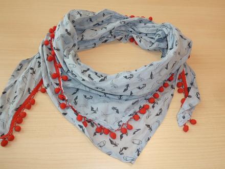 Šatka s potlačou topánok, m