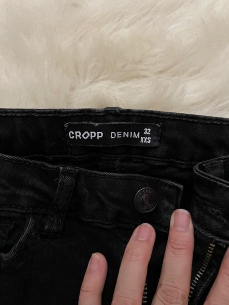 Čierne rifle cropp, denim,32