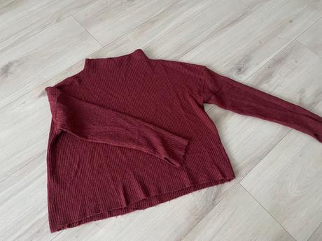 Bordovy svetrik so stojačikom, amisu,s