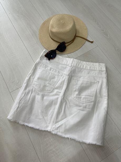 Biela denimova sukňa, denim,s