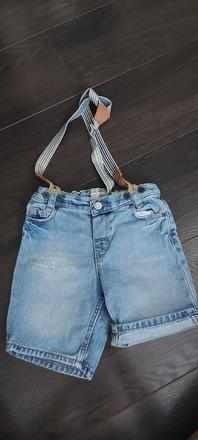 Riflové kraťasy s trakmi, h&m,92