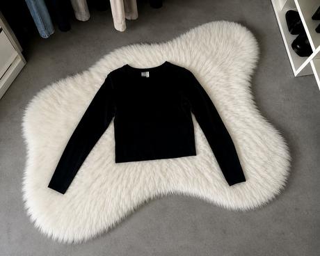 Cierne bavlnene crop tricko, h&m,m