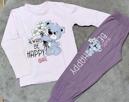 Detské bavlnené pyžamo always be happy girl, 80 - 140