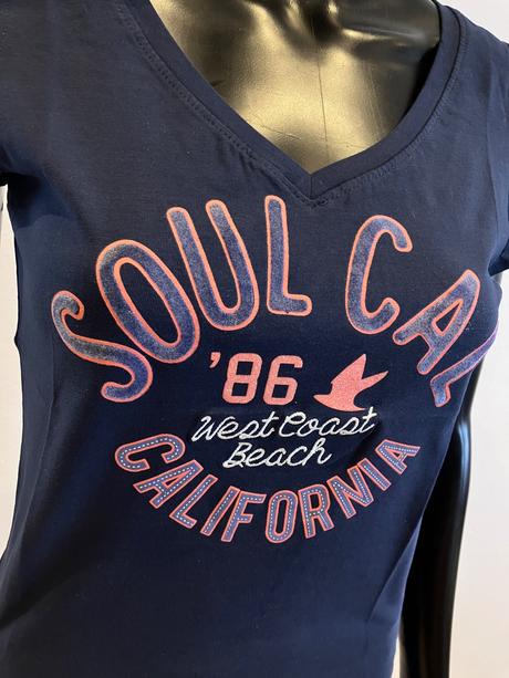 Dámske modré tričko s nápisom soul cal (36), s