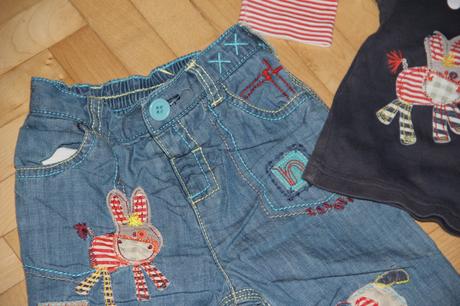 Komplet - podšité rifle a tričko, next,80