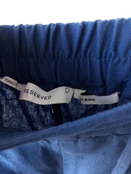 Modré linen blend nohavice reserved 40/l, reserved,l