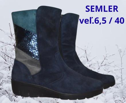 Semler, kožené čižmy veľ.6,5 / 40, 40
