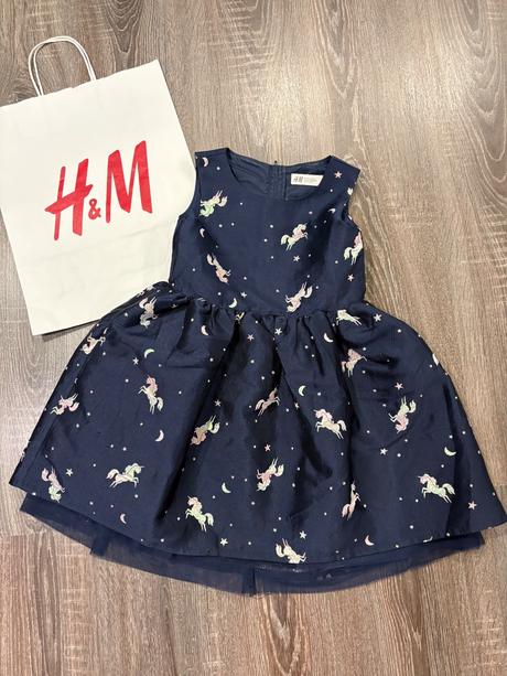 H&m slavnostne šaty s jednorozcami na 5-6 rokov, h&m,116