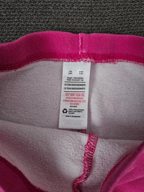 Jemne zateplené legínky so srdiečkami 104 zadarmo, f&f,104