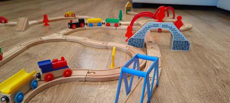 Drevená vláčiková zostava 76 ks, zn.carousel, 