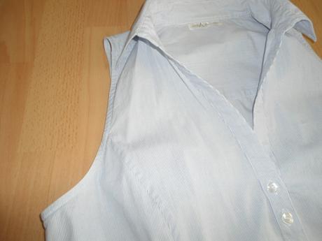 Modrobiela vesta pasik - tricko, 40