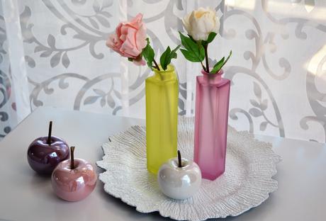 Sklenená ružová váza, 