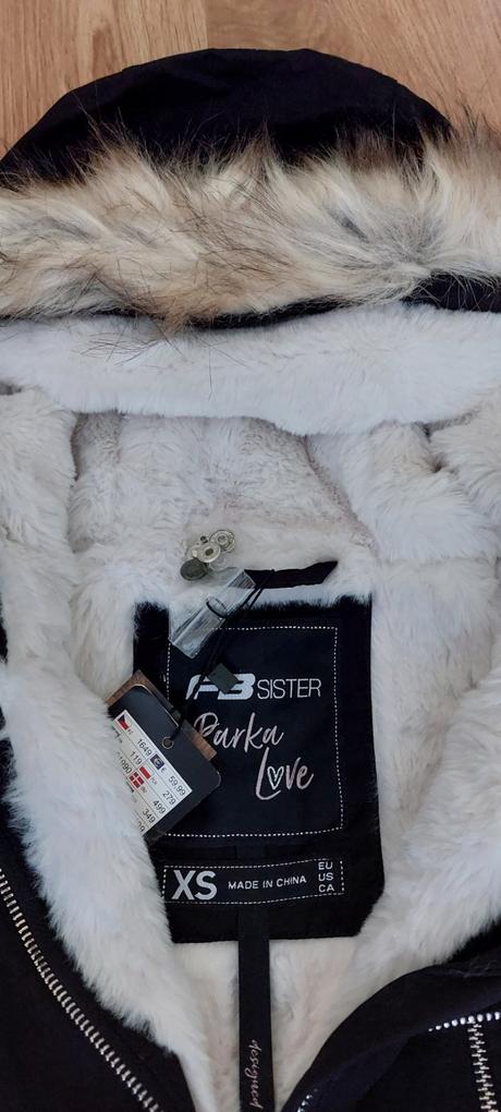 Čierna zateplená parka, new yorker,xs