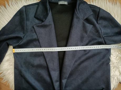 Krásny modrý kabát/sako bez zapínania, m
