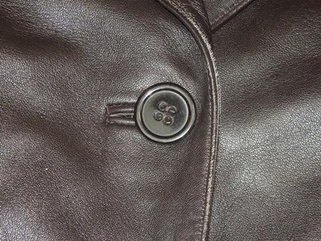 Luxusny čierny kožený kabát, tcm,40