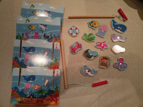 Drevená hračka - chytanie na udicu, 