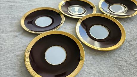 Retro porcelánové podšálky / tanieriky, čssr, 