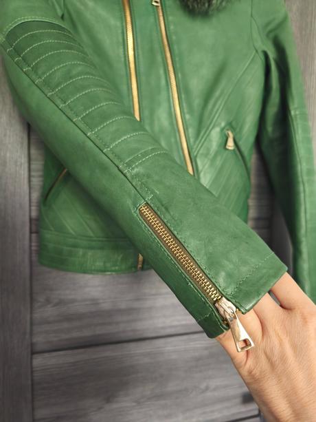 Kozena bunda s pravou kozusinkou max leather, s