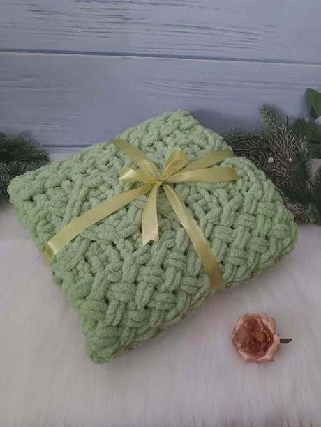 Mäkučká detská puffy deka do postieľky zelená, 