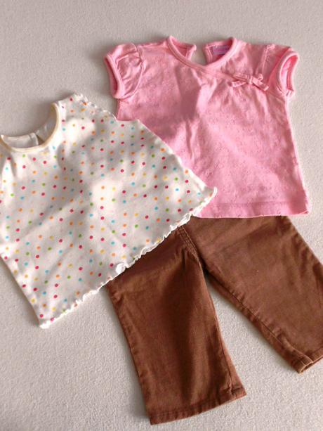 Trojset - 2krásne tričenka+nohavice 100 stav, 68–80
