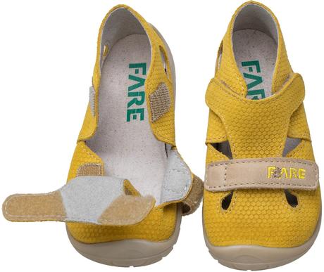 Fare bare - kožené sandálky žlté, fare,23
