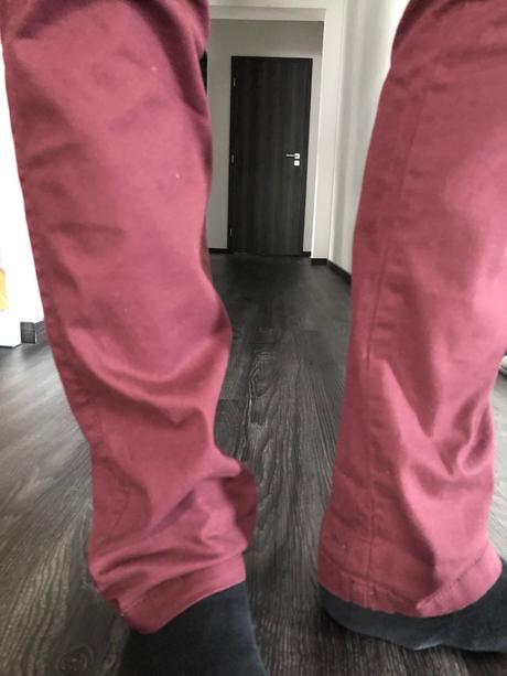 Pánske strech nohavice review bordové, review,m