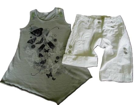 Tričko asym.strihu + kraťasy roll-up, veľ. 128, 122–134