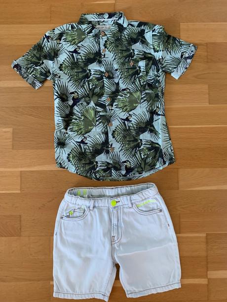 Kosielka a riflove sortky, zara,122