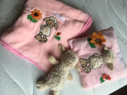 Detský set - deka, vankúšik, plyšák,