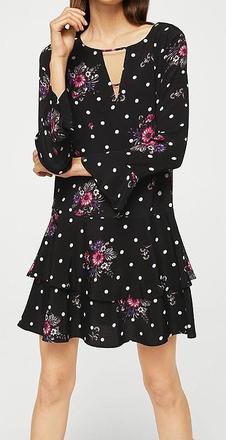 Šaty s volánmi, mango,m