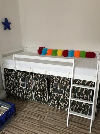 Vyvýšená detská posteľ so šmýkačkou, šírka (cm): 90,dĺžka (cm): 200