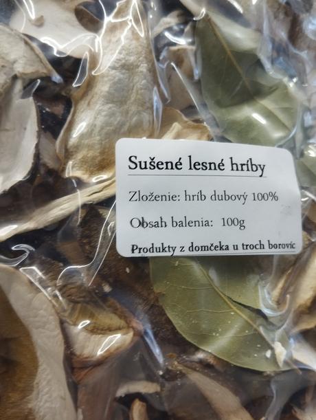 Sušené lesné hríby, 
