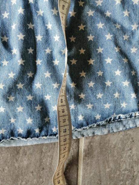 Džínsové bodkované šaty v158-164, 158