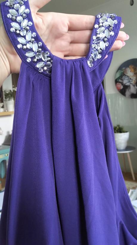 Fialové dlhé šaty, f&f,42