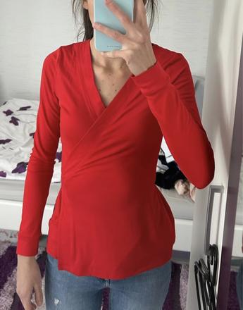 Červený top na viazanie, xs